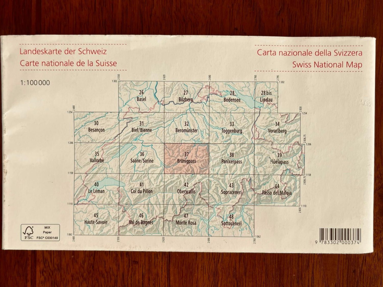 Cartine & Atlanti: Swisstopo 1 : 100 000 Brünigpass – Usato da Altdorf UR venduto da luk_2p75 1
