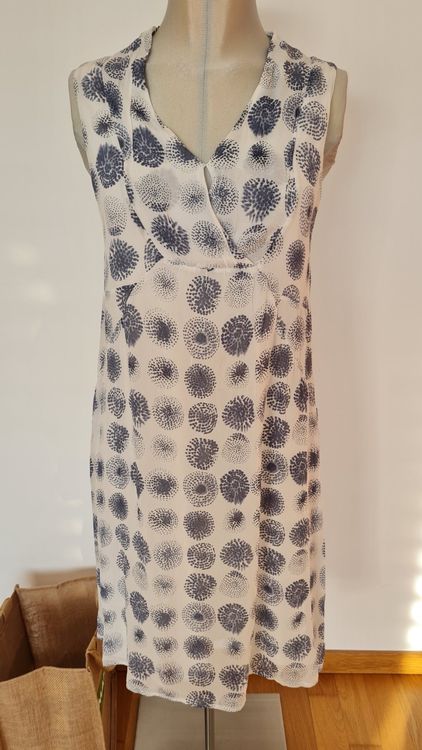 Robe Yumi Motif Renard Taille 38 - Coton Doublé, Manches Bouffantes, Longueur Midi