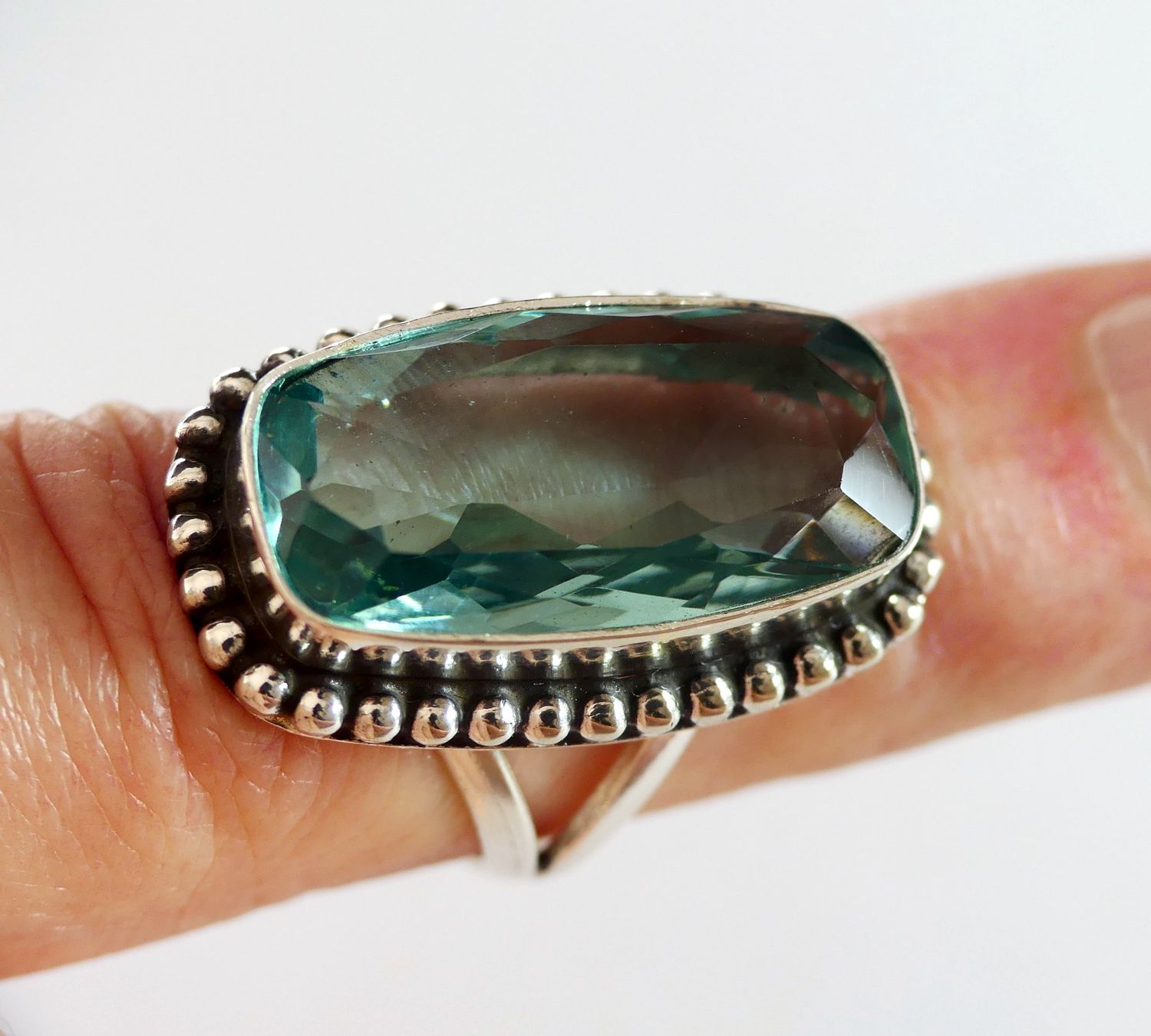 Anelli: Silberring 925 mit grünem Amethyst – Nuovo e nell'imballaggio originale da Matten b. Interlaken venduto da kero71 4