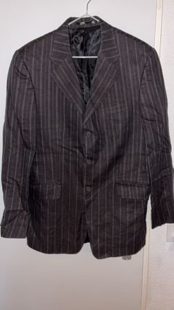Costume rayé 2 pièces taille 50 43 98% lin 2% coton