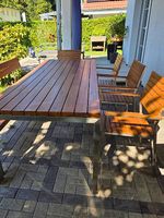 Gartenset aus Akazie mit Tisch, Bank und 4 Stühlen