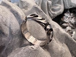 Bandring mit Ornamenten und Patina 800 Silber Grösse: 51,5