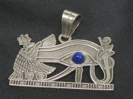 Vintage Anhänger Silber 925 Lapislazuli ägyptische Zeichen