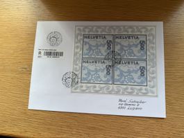 FDC Stickerei Block St Gallen 21.6.2000