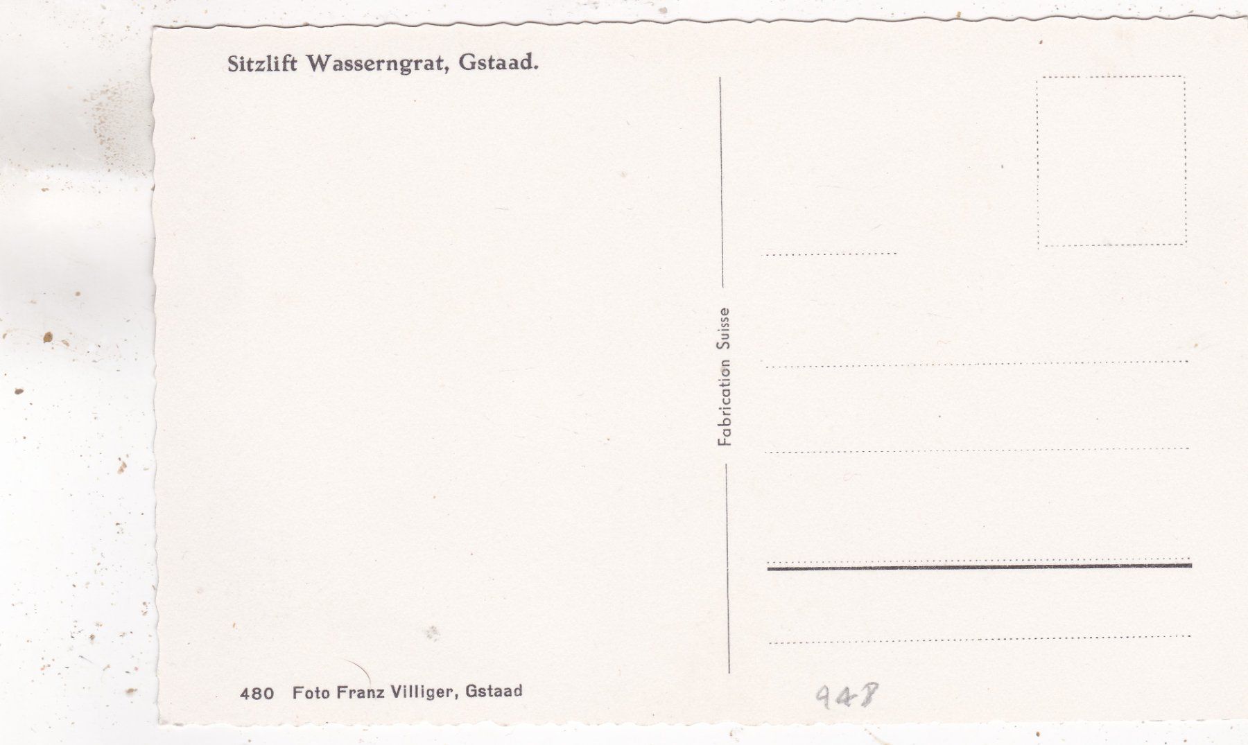 Cartoline postali: Sitzlift Wasserngrat Gstaad – Usato da Herisau venduto da Lisegrat2008 1