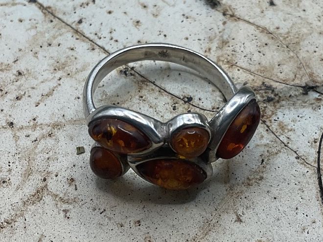 Ringe: Vintage oder antiker Silberring mit Bernstein, Gr. 55 – Gebraucht aus Luzern von S.Kern01 1