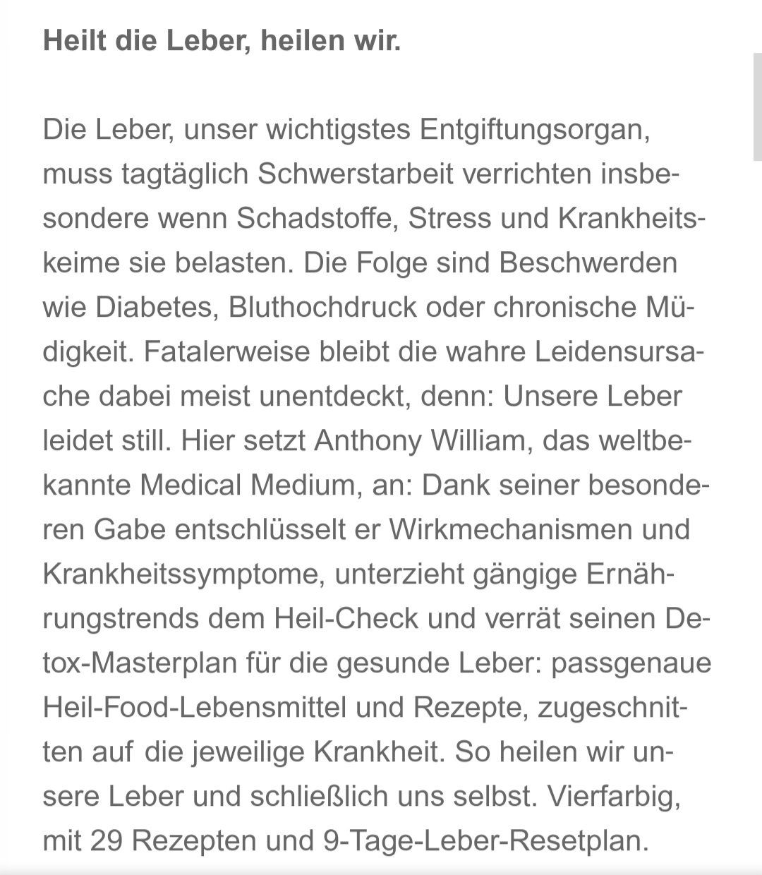 Libri: Buch "Heile deine Leber" 📖 – Nuovo (secondo la descrizione) da Altenrhein venduto da theresia11 1