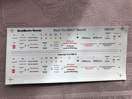 1/48 Focke Wulf Fw190A/F-  2 Stencils-Aeromaster Singles