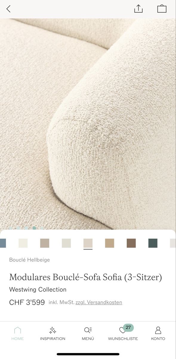 Westwing Sofas: Designer Bouclé Sofa "Sofia" (3-Sitzer) zu verkaufen – Gebraucht aus Wädenswil von EW94 5