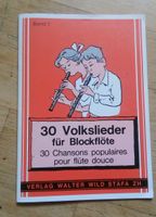 30 Volkslieder für Blockflöte (Band 1)  Walter Wild Stäfa ZH