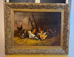 Original Gemalte signiertes Bild Antik