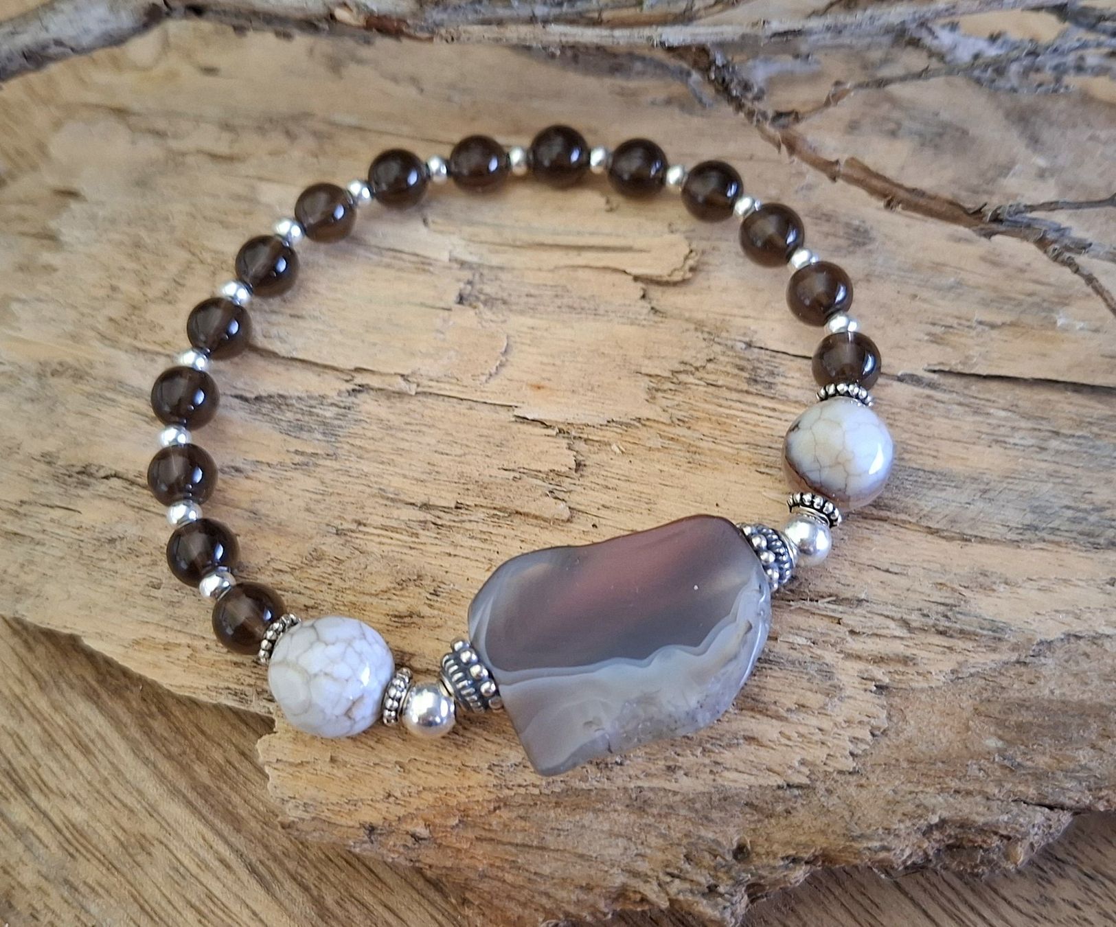 Bracciali & Braccialetti: BROWNIE - Edelsteinarmband - Silber - braun – Nuovo e nell'imballaggio originale da Mühlethal venduto da nicita-modeschmuck 1