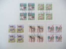 1994/1995  Tiere II  / 5 Viererblock gestempelt ET