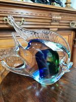 Murano Glasfisch Skulptur Blau Grün Vintage