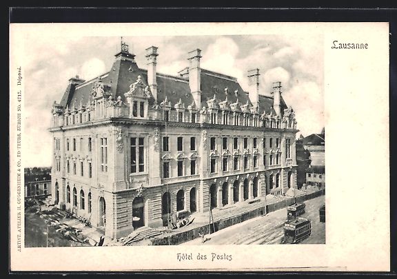 Ansichtskarten: AK Lausanne, Hotel des Postes – Gebraucht aus Berlin von bartko-reher