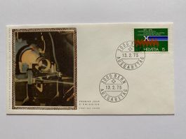 FDC Sondermarke Meterkonvention 1975 ET (Seidenbild?)