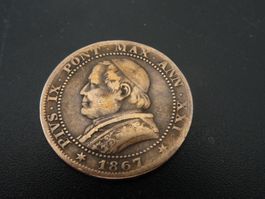 1 Soldo (5 cent) Pius IX Vatikan 1867