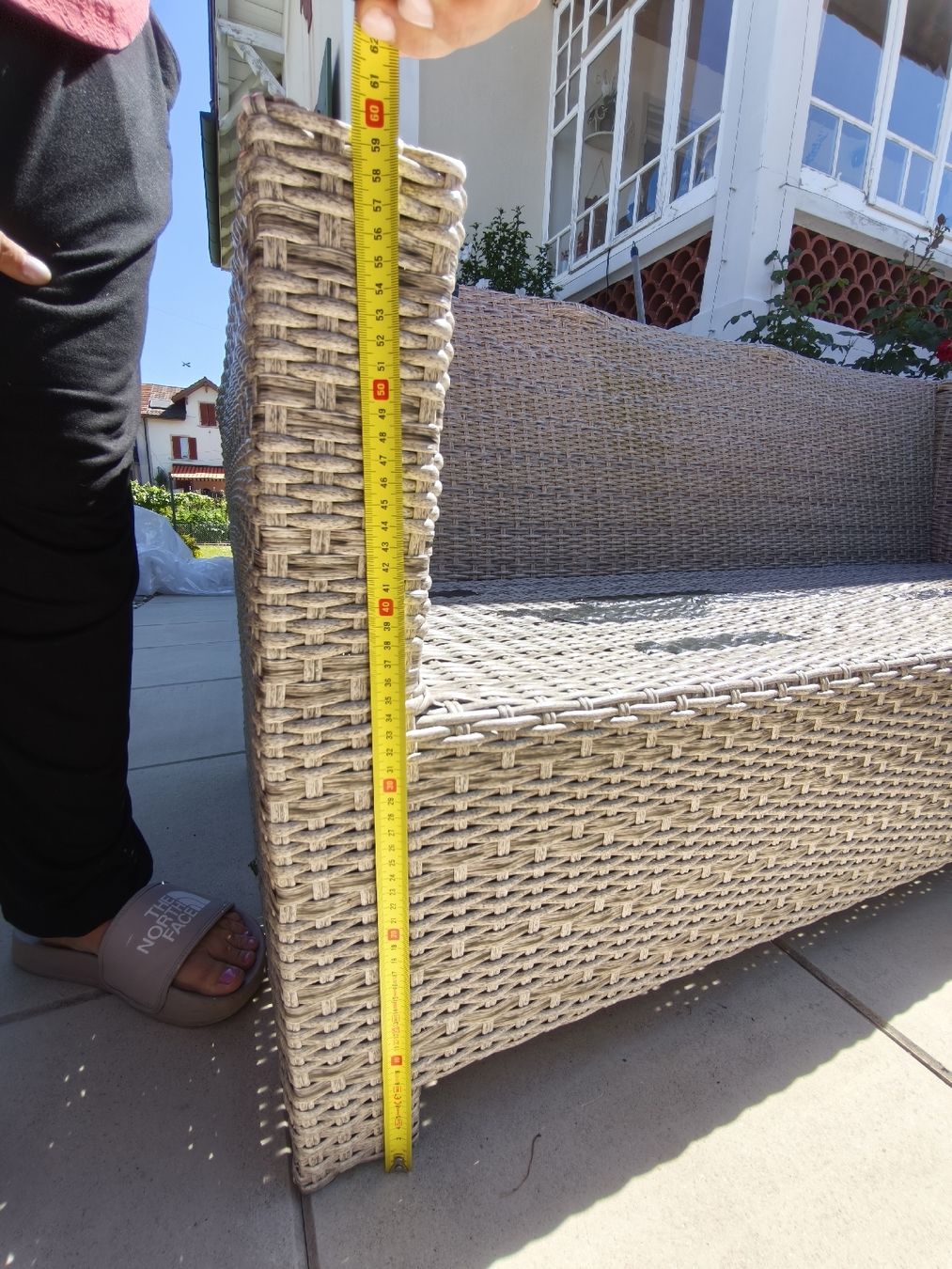 Sedie a sdraio: Garten Lounge Polyrattan Grau L-Form mit Massen 230cm – Usato da Sirnach venduto da Atomheart1 8