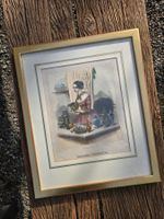 Bild: Lithographie in Goldrahmen "Limonaden-Schenkerin"
