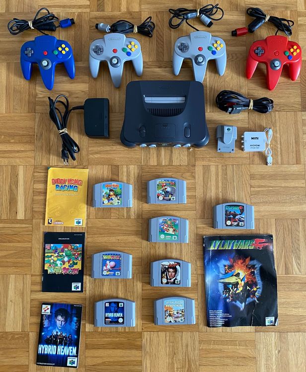 Nintendo 64 (N64) inkl. 4 Controller, 8 Spiele plus Zubehör (Gebraucht ...