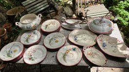 Sarreguemines Papillons Service vaisselle ancienne Geschirr
