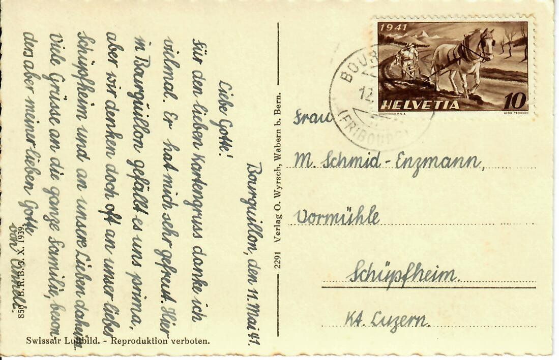 Cartoline postali: Fribourg – Usato da Hochdorf venduto da Ziegel-16 1