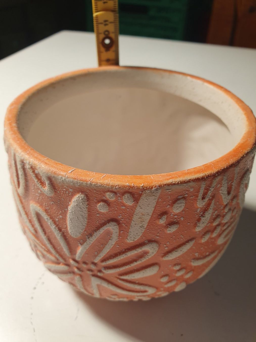 Vasi per fiori: Übertopf orange mit Blumenmuster – Usato da Zürich venduto da loosebone 5