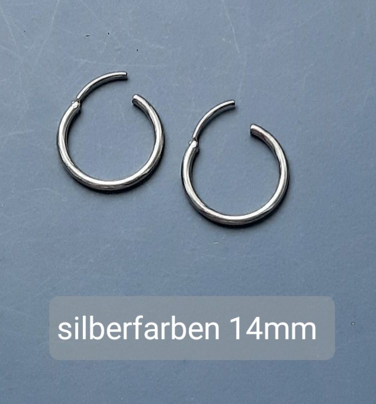 Orecchini pendenti & Orecchini a lobo: Ohrringe Creolen silberfarben, Durchmesser14mm – Nuovo (secondo la descrizione) da Uster venduto da sista-esta 1
