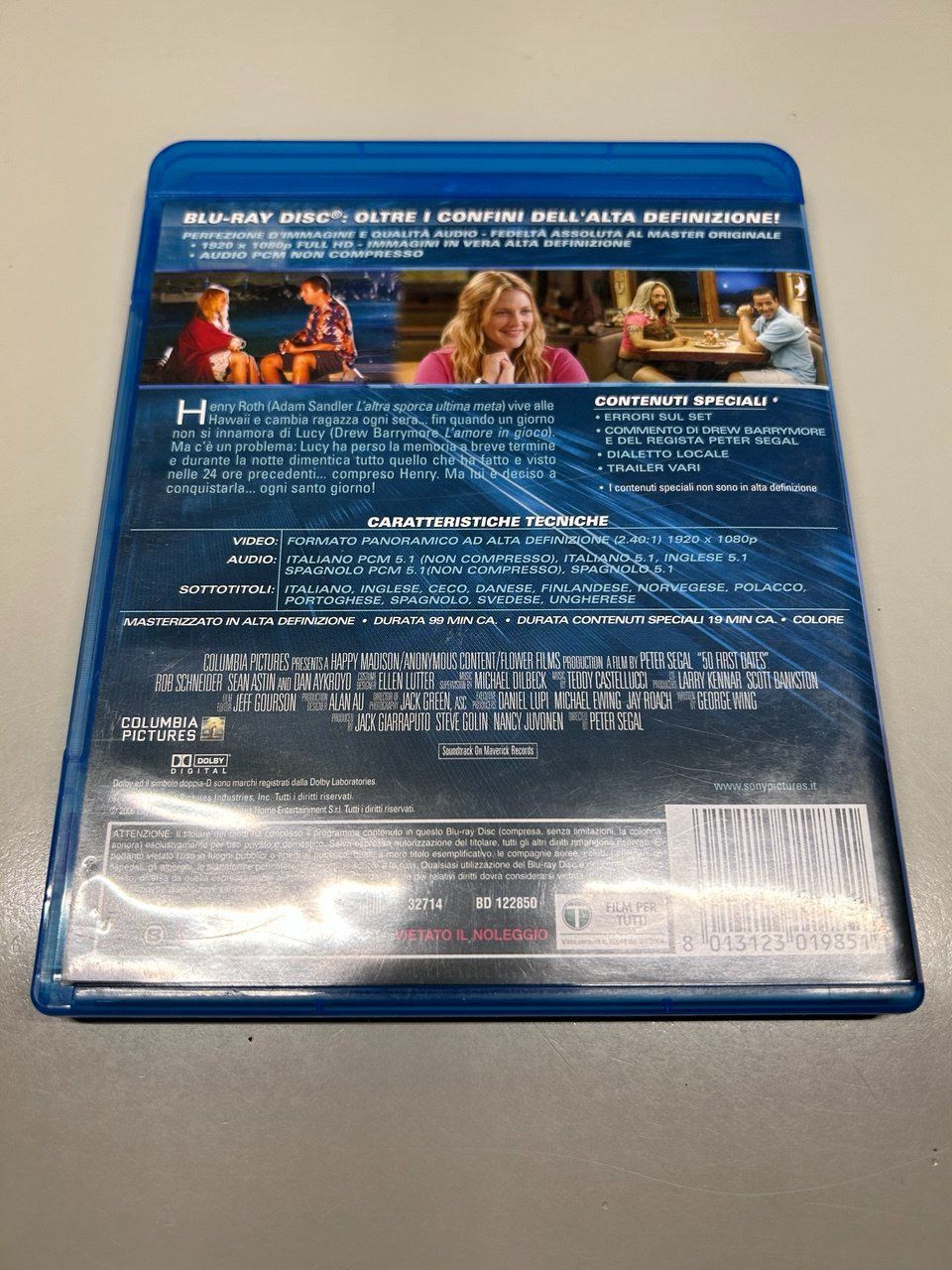 Tutti i DVDs: "50 volte il primo bacio" ("50 First Dates") - Blu-Ray – Usato da Giubiasco venduto da LorisVale 1
