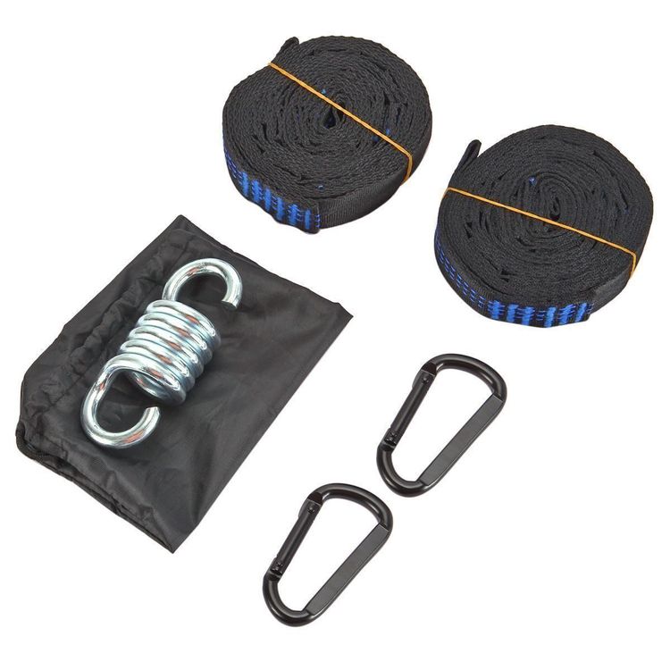 Schaukel Aufhängung Set 2-tlg - 29cm Gurte Mit Karabinern Für Hängematte & Schaukel