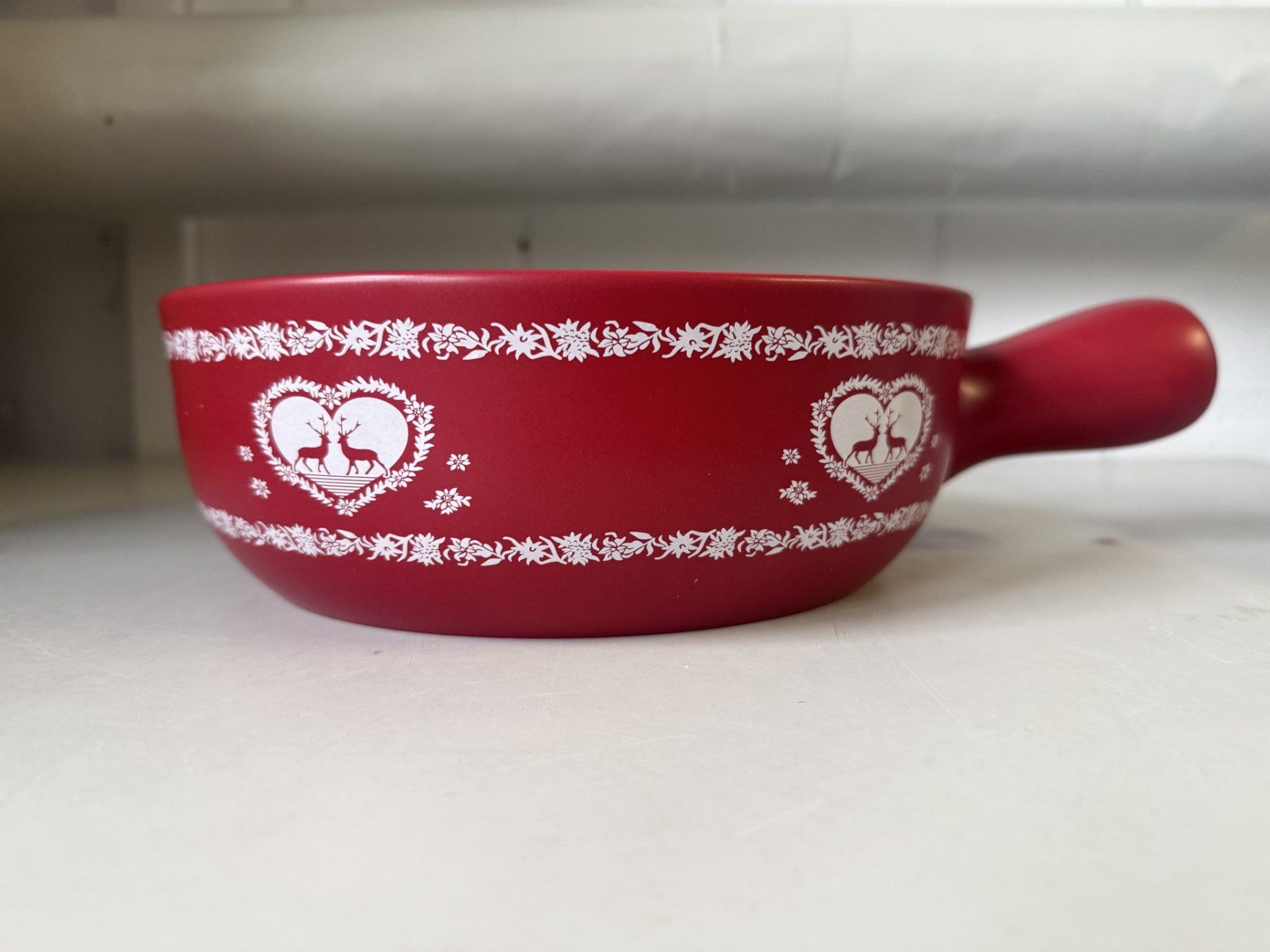Küchengeräte: Käsefondue-Set "Hirsch-Herz", rot – Gebraucht aus Triengen von Michele-G 3
