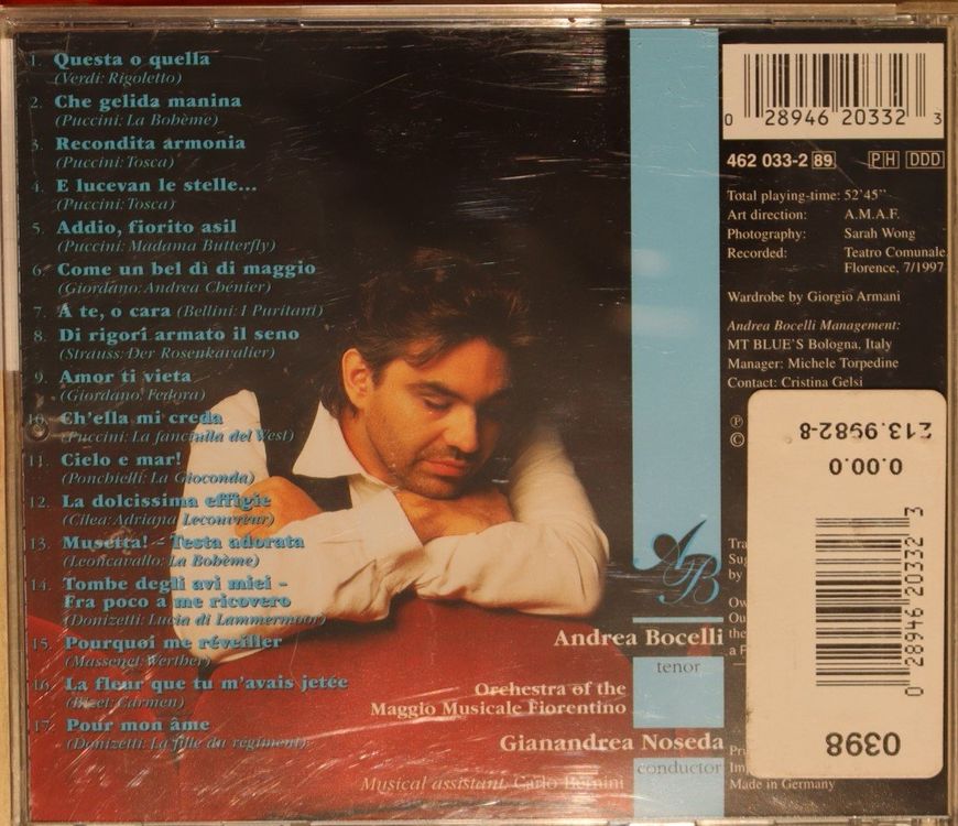 Andrea Bocelli Aria The Opera Album Kaufen auf Ricardo
