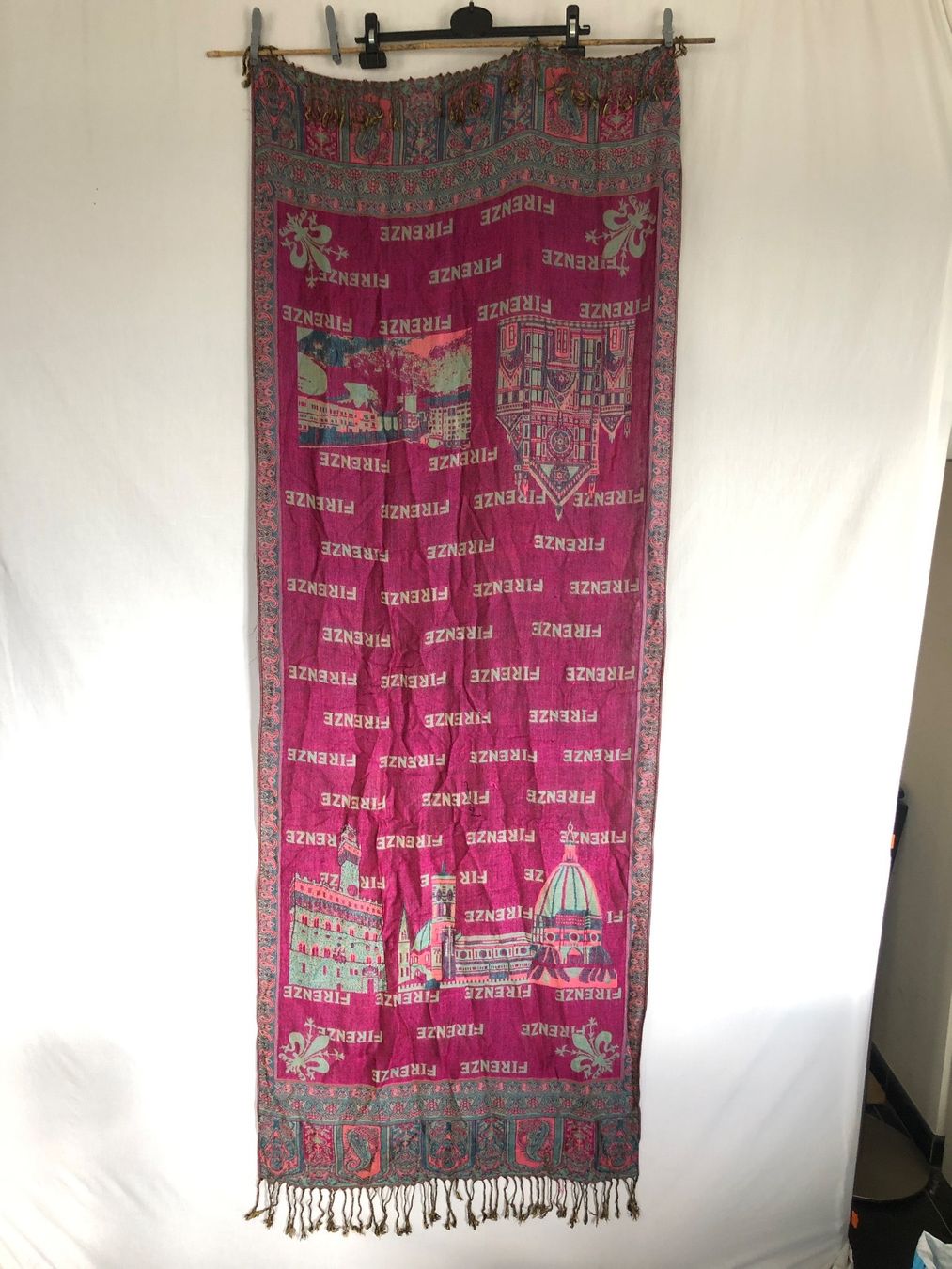 Foulard & Sciarpe: Écharpe oversize Pashmina rose fuchsia et turquoise Firenze – Nuovo (secondo la descrizione) da Coppet venduto da Vanessamode 5