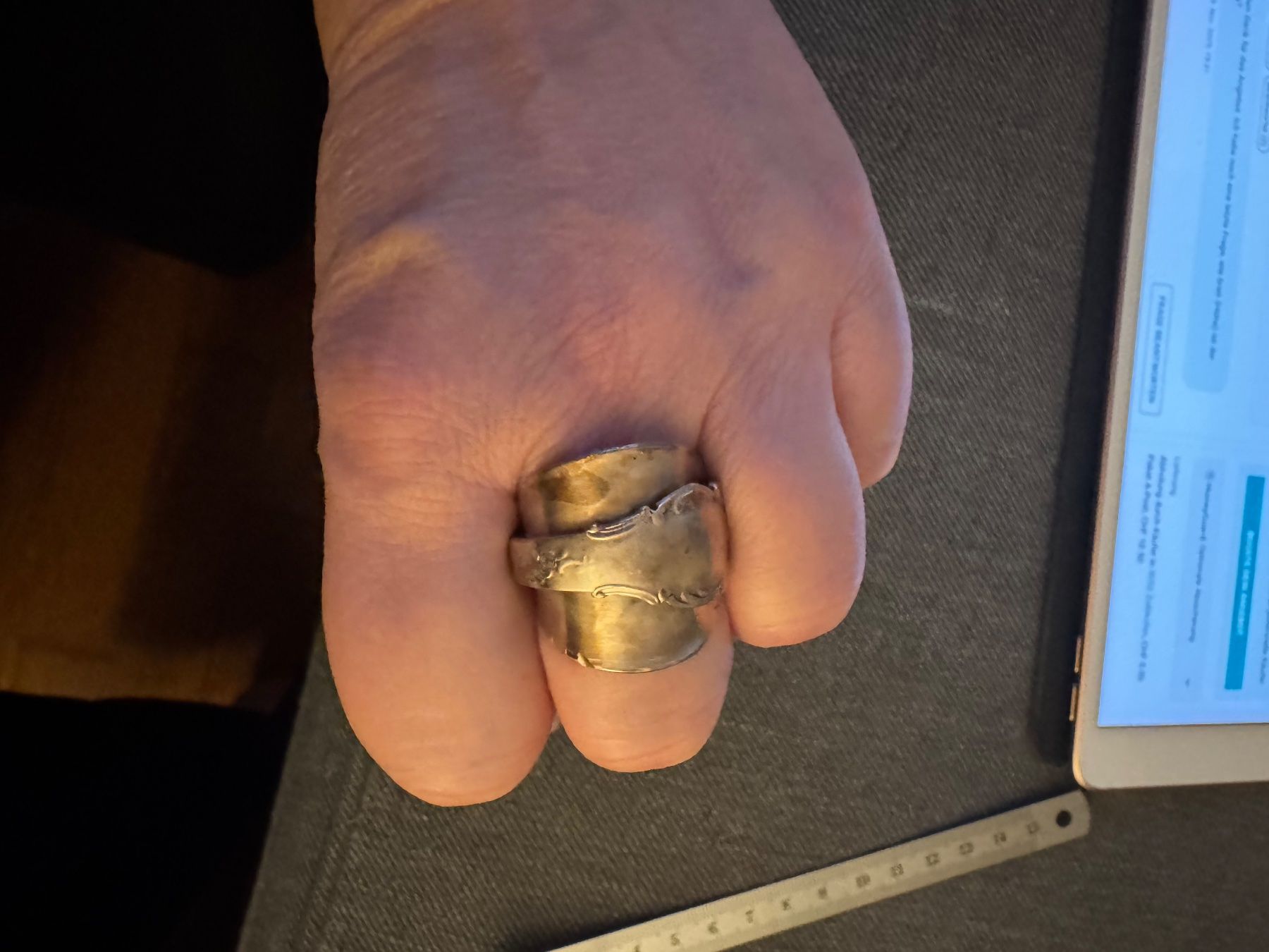 Anelli: Silberring aus alter Vintage Löffel – Usato da Zollikofen venduto da Sommer123 4
