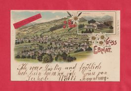 Gruss aus Ebnat (SG) 2-Bild Farb-Litho "Ebnat-Kappel"