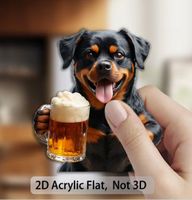 ACRYL KÜHLSCHRANKMAGNETLI *ROTTWEILER MIT BIER*