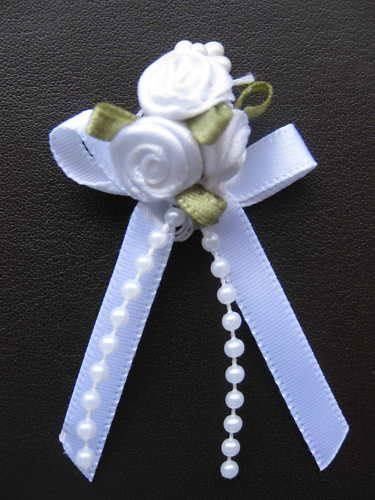 Orecchini pendenti & Orecchini a lobo: Noeud triple roses + perles BLANC – Nuovo e nell'imballaggio originale da St-Imier venduto da goodber