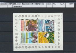 1987 "200 Jahre Tourismus" - Sonderblock, ** postfrisch