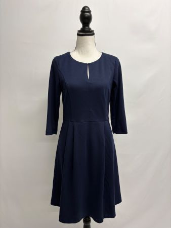 More & More blaues Kleid knielang 3/4 Ärmel ausgestellt
