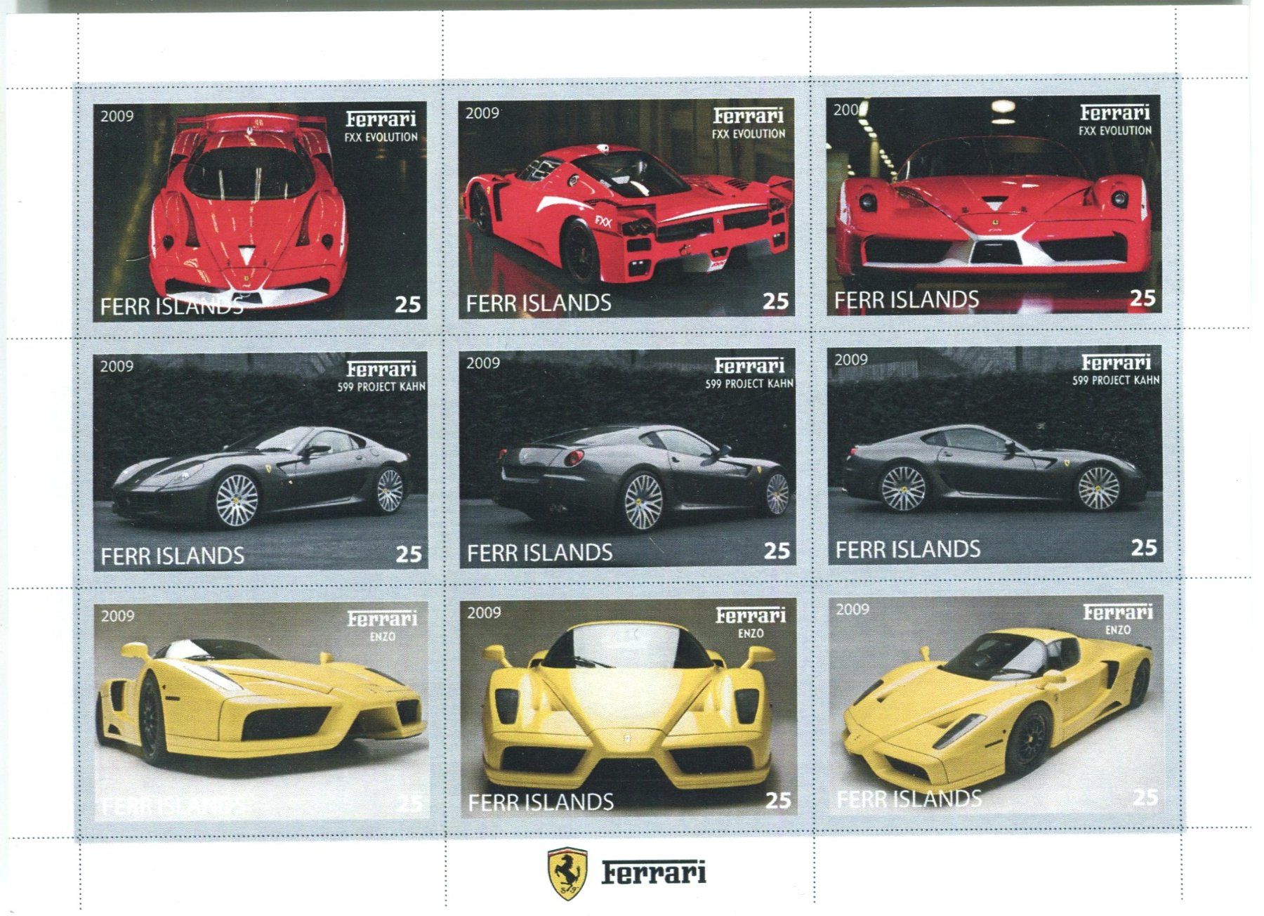 Tutti i francobolli: Block "Ferrari". Ferr Islands – Nuovo e nell'imballaggio originale da Basel venduto da Butsch5