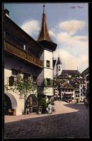 Thun, Ortspartie mit Damen vor einem Hau