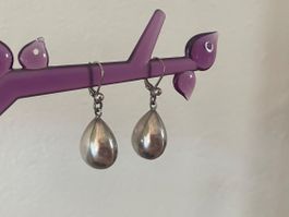 Vintage Ohrringe Tropfen Silber massiv