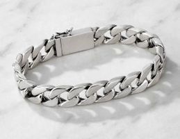 Bracciale catena gourmette colore argento stainless steel