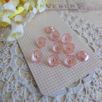 10x Knopfe rosa Blumen boutons fleur rose
