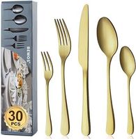Besteck Set , 30 teilig Titanium Champagner Gold Besteck Set