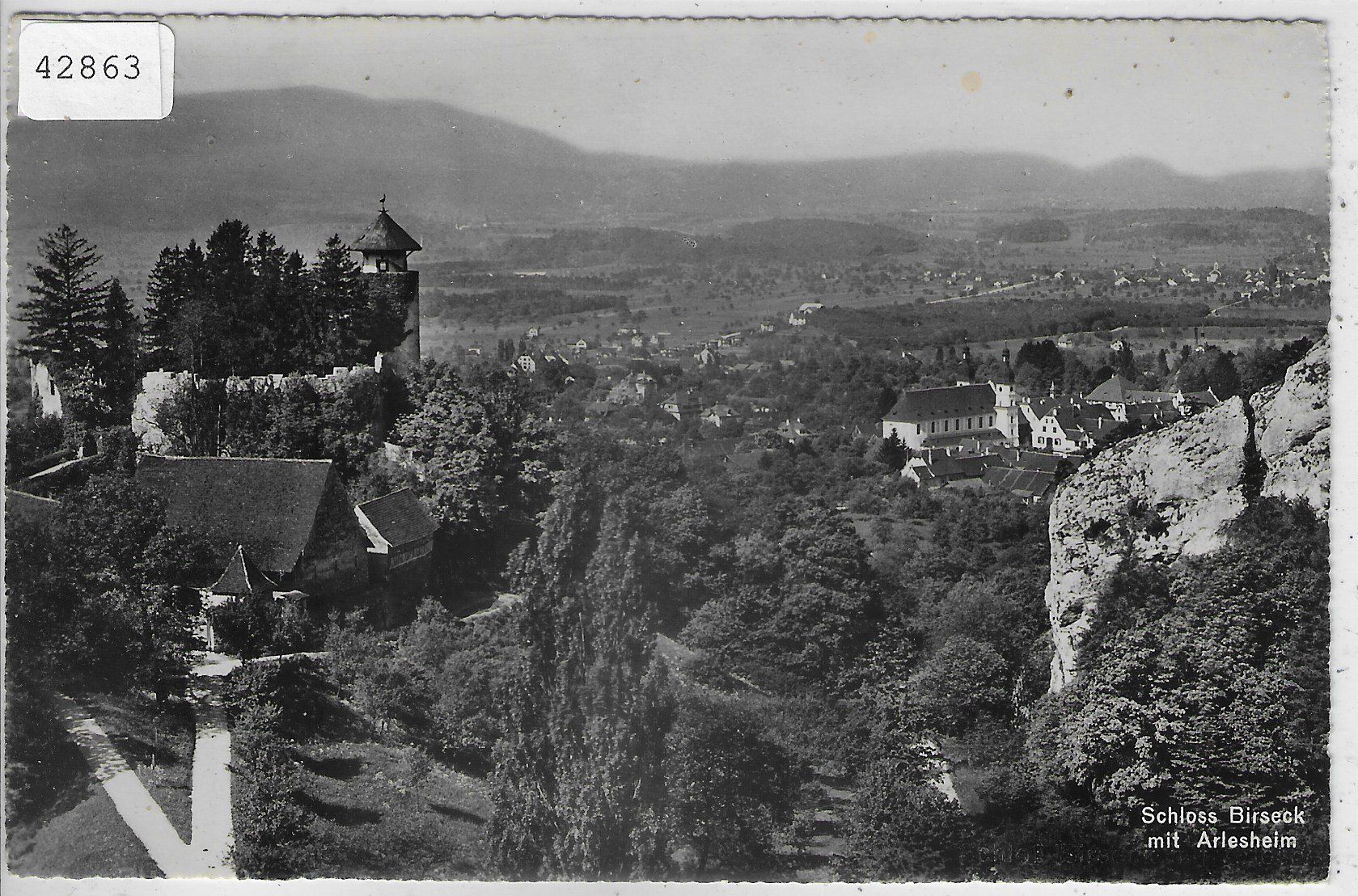 Cartoline postali: Schloss Birseck mit Arlesheim – Usato da Ettingen venduto da Kartenplanet