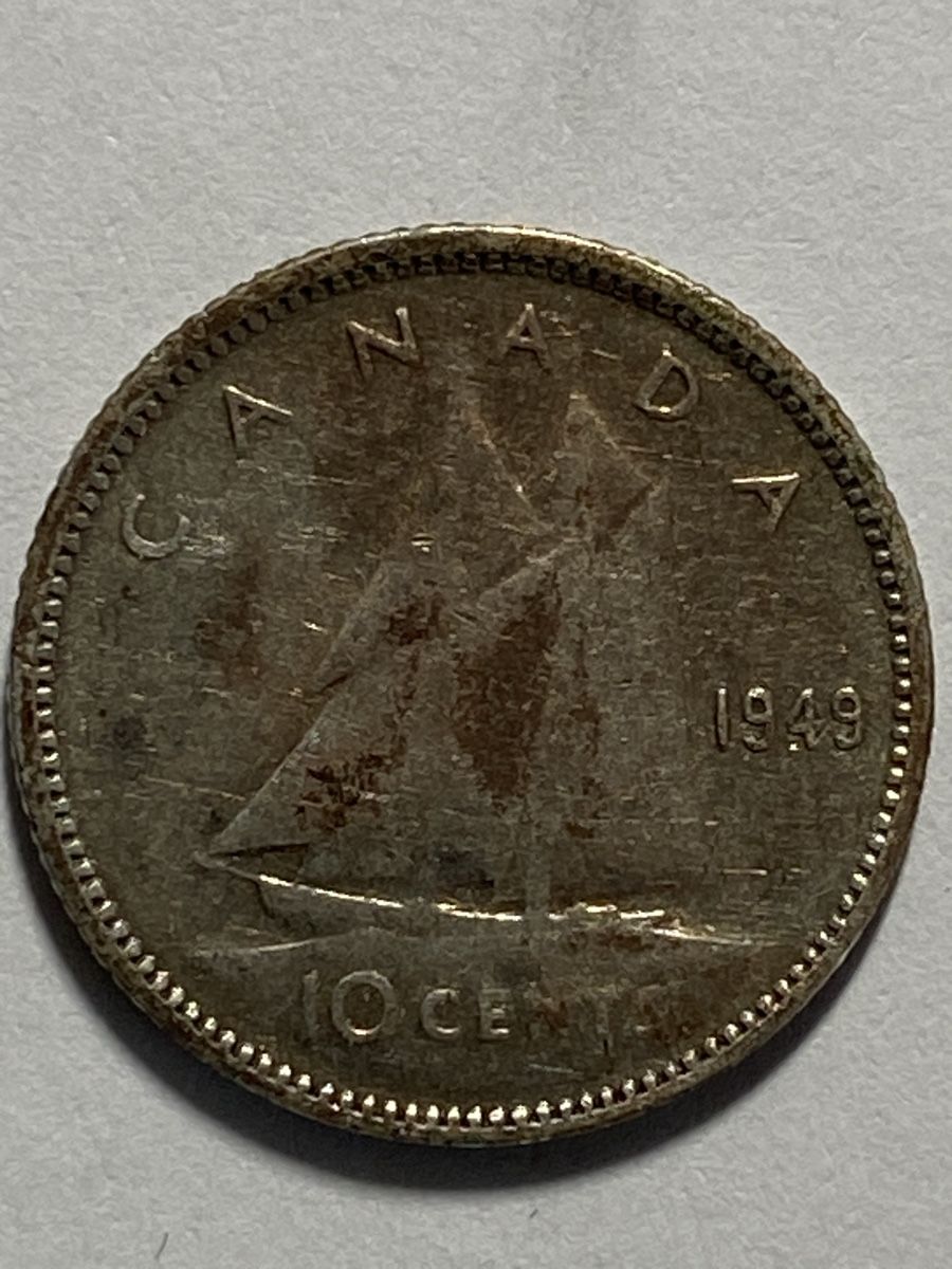 Tutti le monete: Canada - 10 cents - 1949 - Georges 6 - AG  – Usato da Payerne venduto da Mike1682