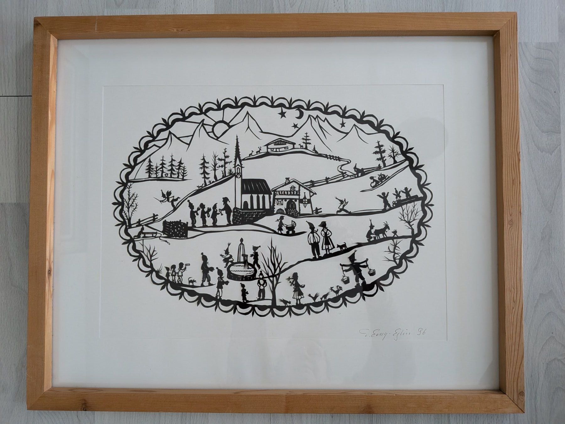 Arts picturaux & lithographies: Grosser Scherenschnitt Erny-Eglin – D'occasion à Emmen par magelan