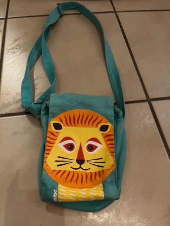 Sac enfant Coq en pâte Mibo bleu lion coton bio