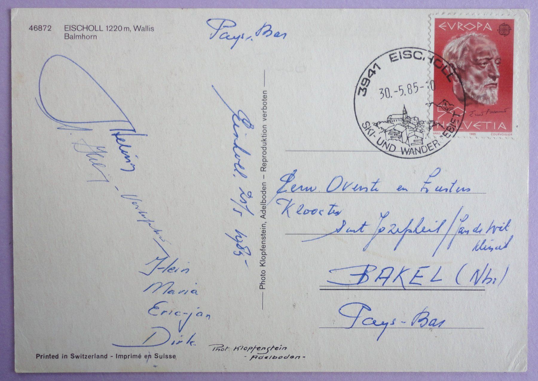 Cartoline postali: Eischoll 1220 m – Usato da Fétigny venduto da Billy2miny 1